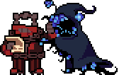 Grind reading a letter, while pushing Echo away with his other arm.